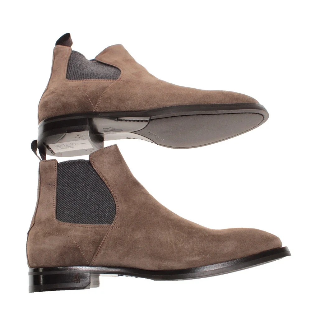 Di Bianco NWD Pull On Chelsea Boots Size 42 (US 9) in Brown Suede Made in Italy